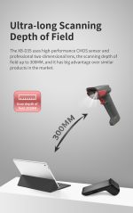 Ενσύρματο Barcode Scanner χειρός Syble D35 1D/ 2D με βάση, USB-HID, USB-COM, RS232