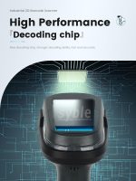 Ενσύρματο Barcode Scanner χειρός Syble D60 1D/ 2D με βάση, βιομηχανικού τύπου, USB, USB-COM, RS232