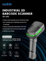 Ενσύρματο Barcode Scanner χειρός Syble D60 1D/ 2D με βάση, βιομηχανικού τύπου, USB, USB-COM, RS232