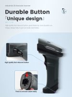 Ενσύρματο Barcode Scanner χειρός Syble D60 1D/ 2D με βάση, βιομηχανικού τύπου, USB, USB-COM, RS232