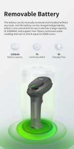 Ασύρματο Barcode Scanner χειρός Syble D70BT 1D/ 2D με μπαταρία και βάση φόρτισης, USB-HID, USB-COM, Bluetooth 32