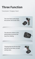 Ασύρματο Barcode Scanner χειρός Syble D70BT 1D/ 2D με μπαταρία και βάση φόρτισης, USB-HID, USB-COM, Bluetooth